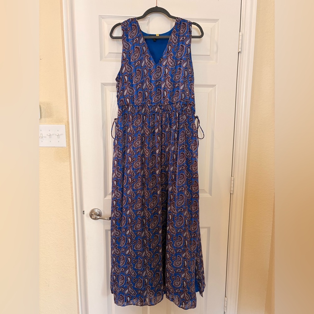 Banana Republic Blue and Purple Paisley Maxi Dress